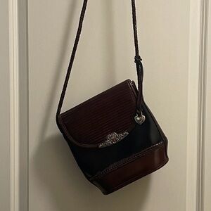 Brown and Black Women's Crossbody Bag